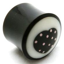 Horn Flesh Plug with Polka-dot heart