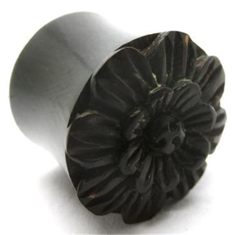 Horn Flesh Plug with a coconut-made Flower
