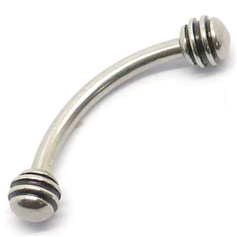 Micro-curved barbell with carved balls