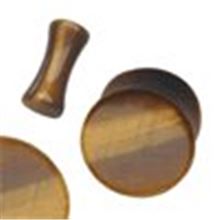 Flesh Plug made from Tiger´s Eye gemstone
