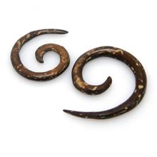 Ear Spiral made from coconut wood.