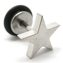 Fake Plug in surgical steel with Star figure.