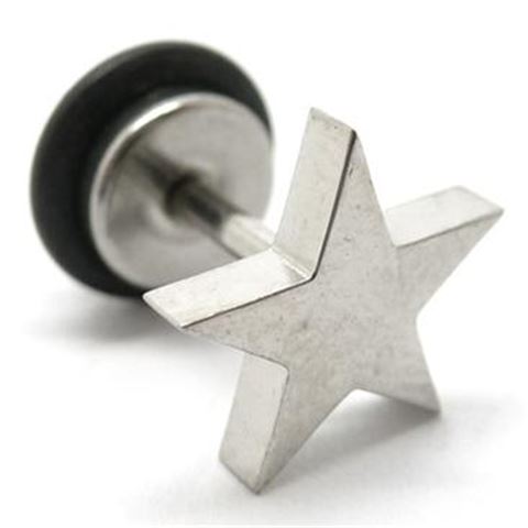 Fake Plug in surgical steel with Star figure.