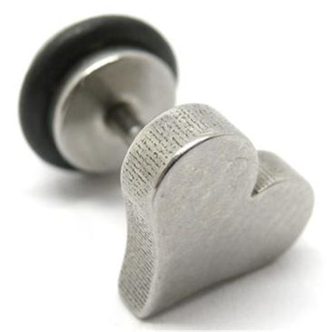 Fake Plug with figure of Star. Black Steel and Surgical Steel options.
