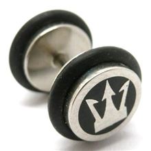 Fake Plug in surgical steel with crown figure.