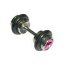 Fake Plug with double-jewel in surgical steel