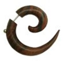Spiral - Fake Ear Piercing in Wood