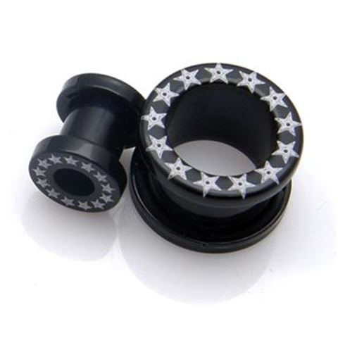 Threaded Flesh Tunnel Laser-Stars