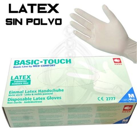 Guantes de látex sin polvo de Basic Touch