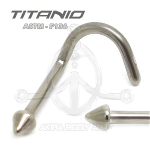 Raw Titanium Nose Stud with cone