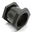 Threaded Flesh Tunnel with hexagonal shape in Black Steel