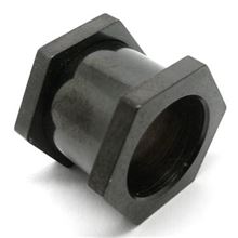 Threaded Flesh Tunnel with hexagonal shape in Black Steel