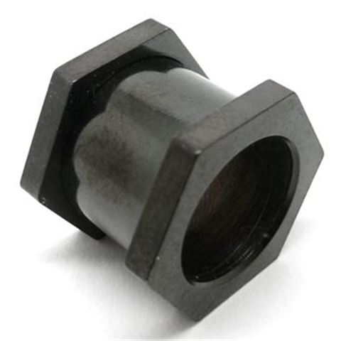 Threaded Flesh Tunnel with hexagonal shape in Black Steel