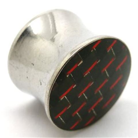 Flesh Plug in Surgical Steel + Carbon fiber