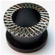 Striped black steel ear tunnel