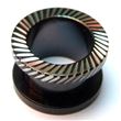 Striped black steel ear tunnel