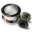 Steel ear tunnel with black edge