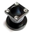 Jeweled black square flesh tunnel