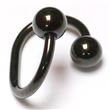 Circular black steel bent barbell