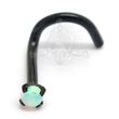 Black Steel Nose-Screw Opal