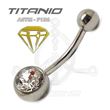 Titanium Jewelled Belly Bar Internal Thread