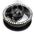 Black Threaded & Jeweled Flesh Tunnel (2)