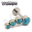 Tragus rosca interna G23 azulita turquesa.