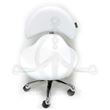 WHITE Stool with Backrest