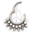 Jeweled Spikes Segmented Hoop