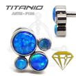 Labret Titanio 4 Ópalos Azul