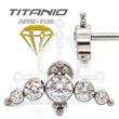 Labret LUNA DE CRISTAL con Bolas - Titanio