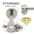 JEWELRY Labret with Balls - Titanium (2)