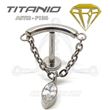 Labret barra con cadena - OJO DE CRISTAL
