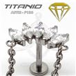 Labret corona de joyas con cadena