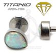 Labret Lágrima Ópalo - Titanio Rosca Interna