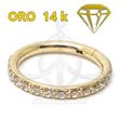 Segmented Hoop with Edge Jewels - 14K