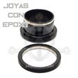 Black Threaded & Jeweled Flesh Tunnel (1)