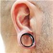 Double Flared Flesh Tube in Surgical Steel. Black