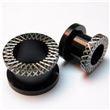 Striped black steel ear tunnel