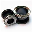 Striped black steel ear tunnel