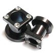 Jeweled black square flesh tunnel