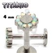 Titanium Labret INTERNAL THREAD - Opal Flower