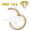 Segmented Hoop with Edge Jewels - 14K