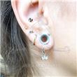 Hoop Charm - 3 Jeweled Petals