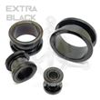 Black Steel Threaded Flesh Tunnel.