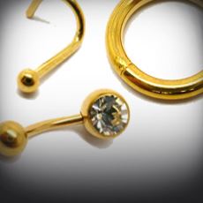 Gold Anodized Surgical Steel