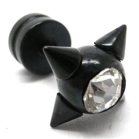 Fake Plug -  Jewelled Star ; in Black steel.