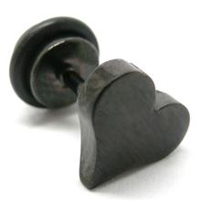 Fake Plug - Heart; in Black steel