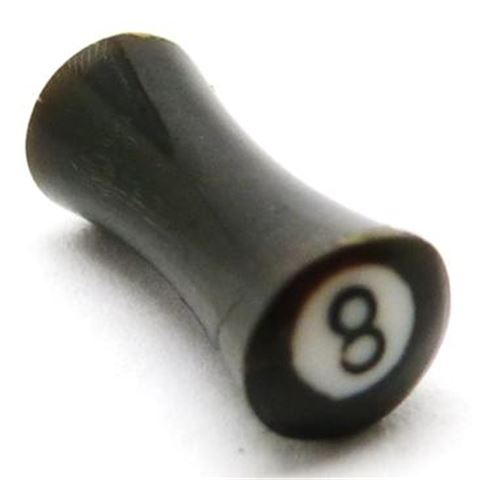 Horn Flesh Plug with inlaid 8-ball picture