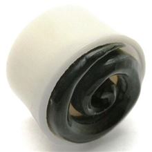 Horn Flesh Plug with inlaid black spiral